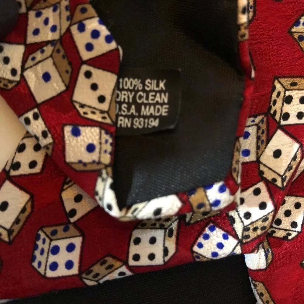Dice gambling silk tie